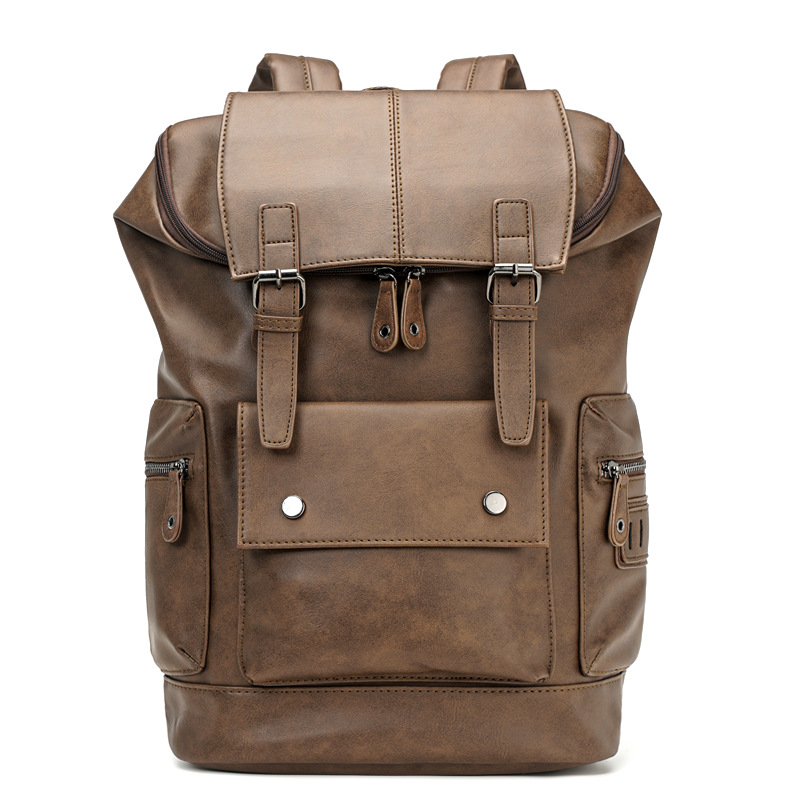 Retro Rucksack für Herren ⎜ Geräumiger Leder-Rucksack im Casual-Design für Alltag und Freizeit