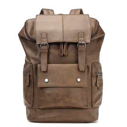 Retro Rucksack für Herren ⎜ Geräumiger Leder-Rucksack im Casual-Design für Alltag und Freizeit