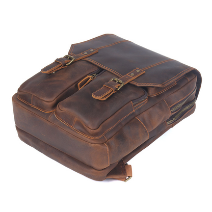 Vintage Leder Rucksack für Herren ⎜ Robuster und geräumiger Begleiter für Alltag und Reisen