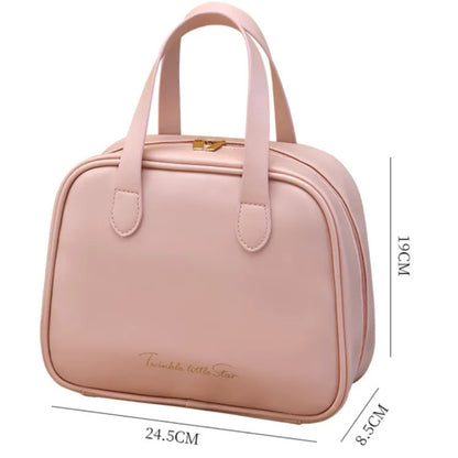 Kosmetiktasche für Damen ⎜ Halbrundes Design mit Tragegriffen und Großer Kapazität für Kosmetik