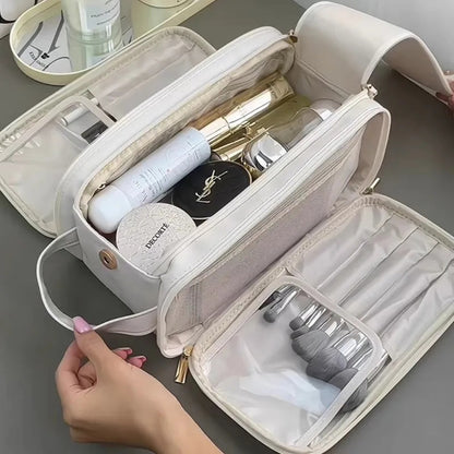 Kosmetiktasche für Damen ⎜ Große Reise-Tasche mit Doppelreißverschluss und Wasserabweisendem Material