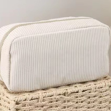 Kosmetiktasche für Damen ⎜ Praktische Aufbewahrungstasche aus Kordstoff mit Reißverschluss
