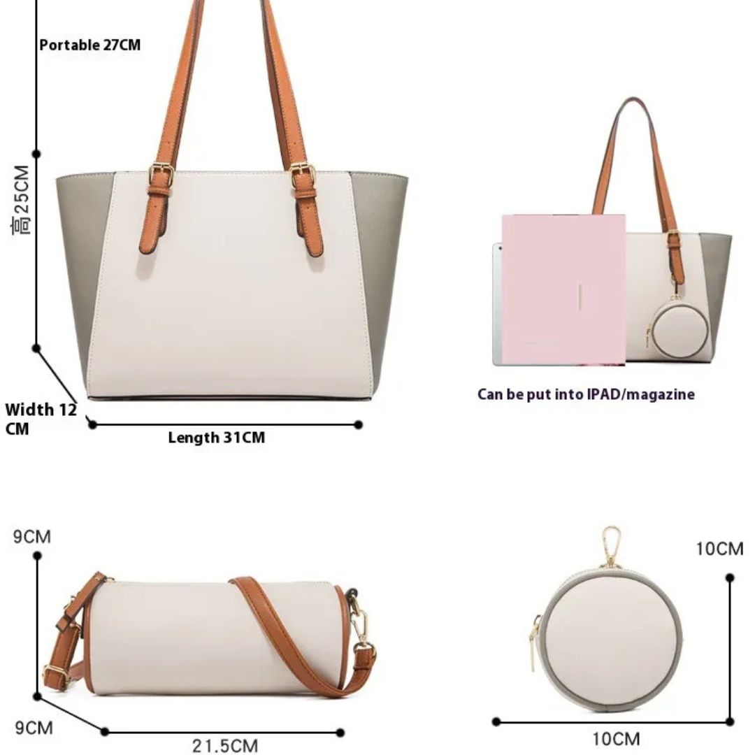 Drei-in-eins Handtasche ⎜ Stilvolle Tasche mit viel Stauraum und Zubehör