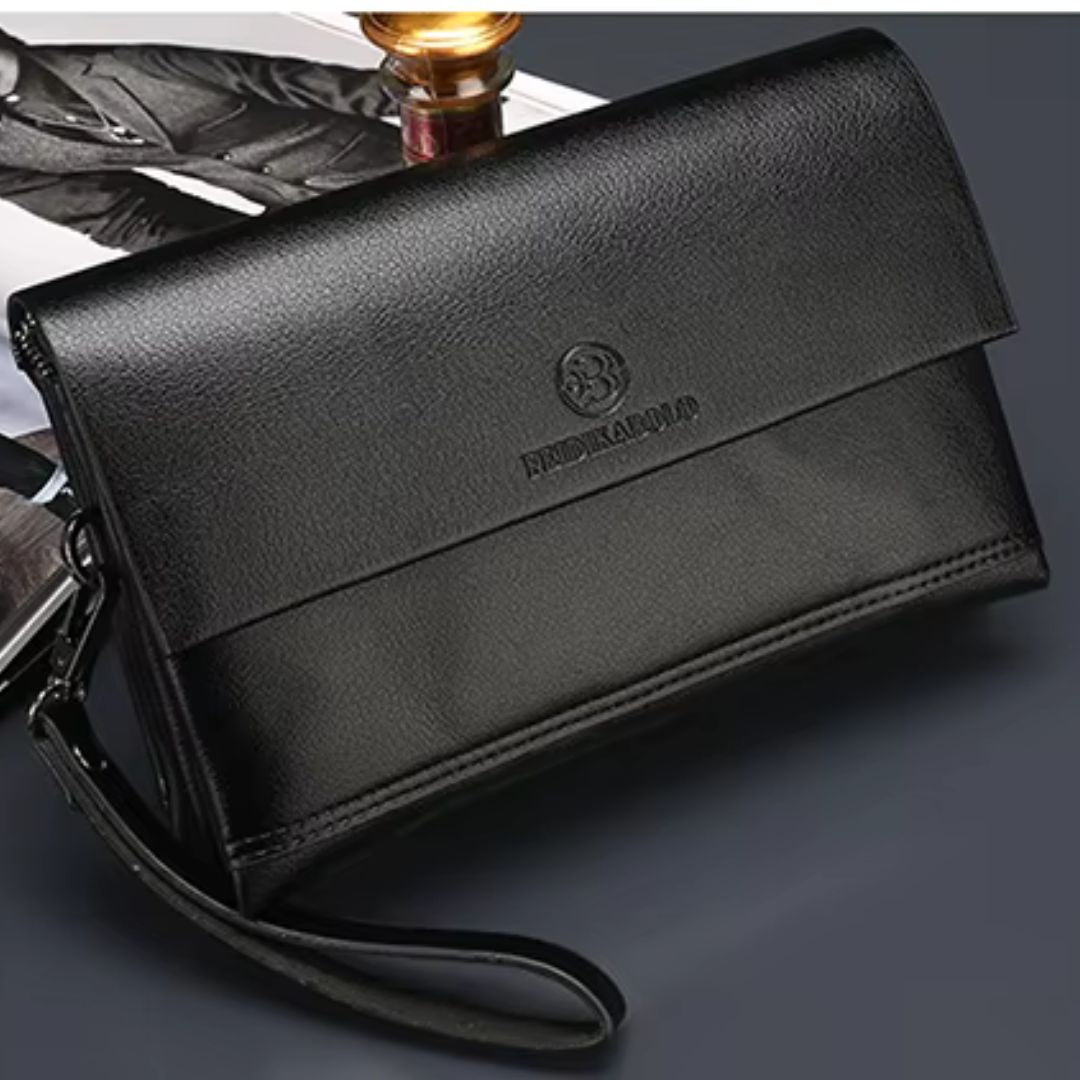 Leder Handtasche für Herren ⎜ Elegante Umhängetasche mit praktischer Faltklappe und stilvollem Design