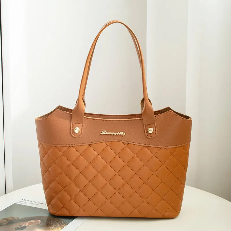Quilted Handtasche für Damen ⎜ Vielseitige Schultertasche für Einkäufe und Alltag