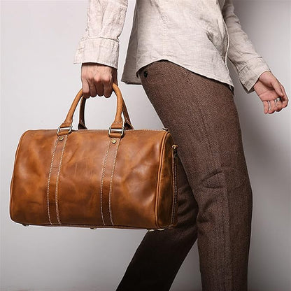 Reisetasche für Herren ⎜ Vintage-Look aus robustem Leder mit viel Stauraum und praktischer Tragbarkeit