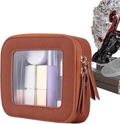 Kosmetiktasche für Damen ⎜ Kompakte Aufbewahrung mit Sichtfenster und Reißverschluss für Kosmetik