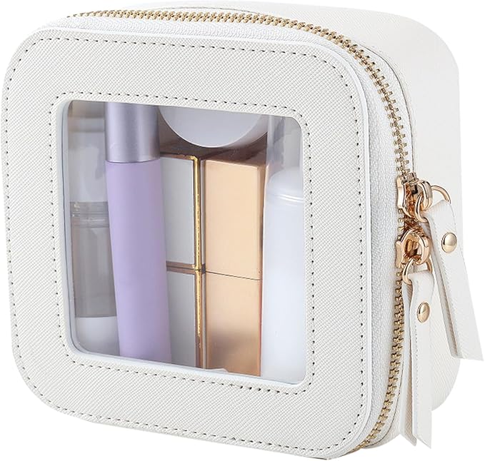 Kosmetiktasche für Damen ⎜ Kompakte Aufbewahrung mit Sichtfenster und Reißverschluss für Kosmetik