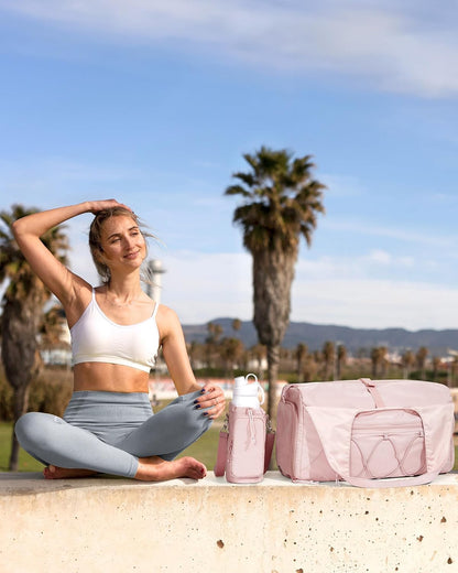 Yogatasche für Damen ⎜ Große Sporttasche mit Flaschenhalter und Fächern für Kleidung, Handy und Zubehör