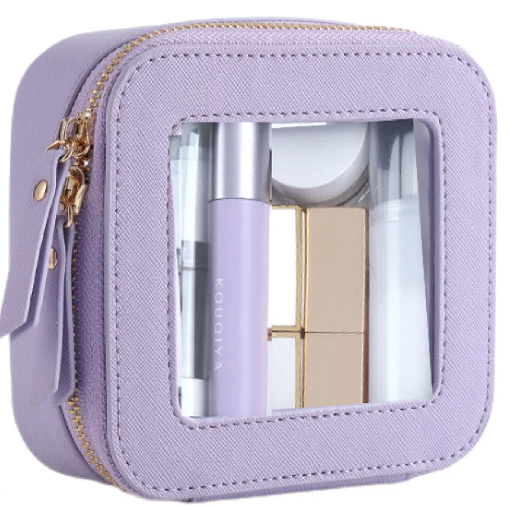 Kosmetiktasche für Damen ⎜ Kompakte Aufbewahrung mit Sichtfenster und Reißverschluss für Kosmetik