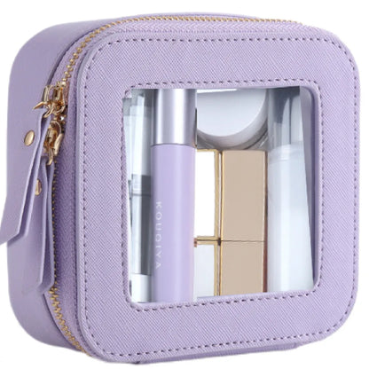 Kosmetiktasche für Damen ⎜ Kompakte Aufbewahrung mit Sichtfenster und Reißverschluss für Kosmetik