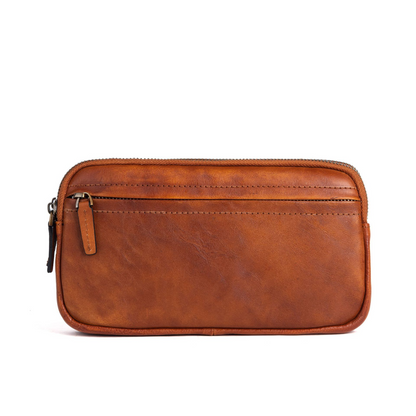 Leder Clutch für Herren ⎜ Stilvolle Tasche mit Reißverschluss und geräumigem Innenfach