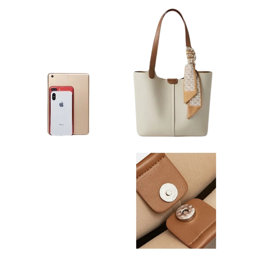 Große Handtasche aus Kunstleder ⎜ Stilvolle Tasche mit Praktischem Design und Modischen Details