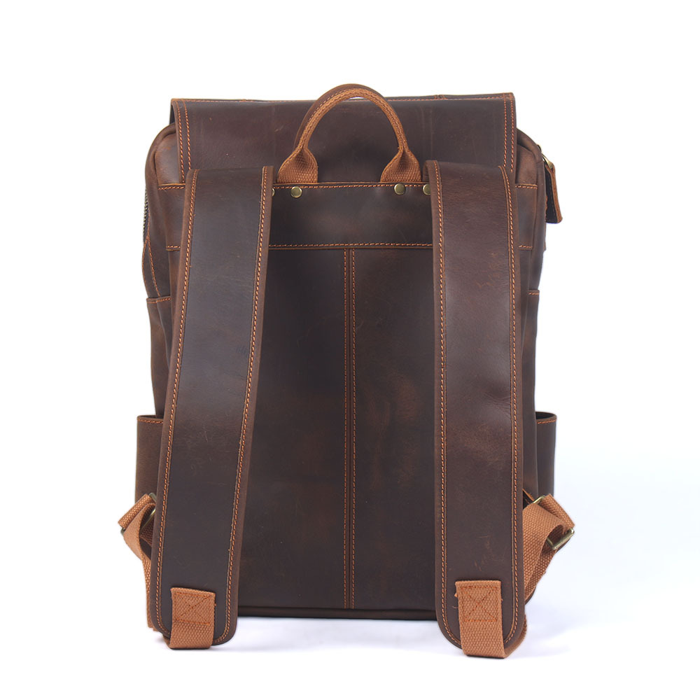 Vintage Leder Rucksack für Herren ⎜ Robuster und geräumiger Begleiter für Alltag und Reisen