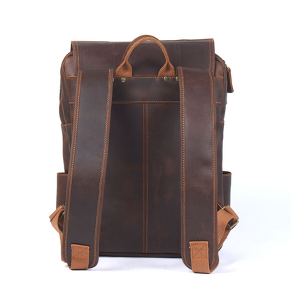 Vintage Leder Rucksack für Herren ⎜ Robuster und geräumiger Begleiter für Alltag und Reisen