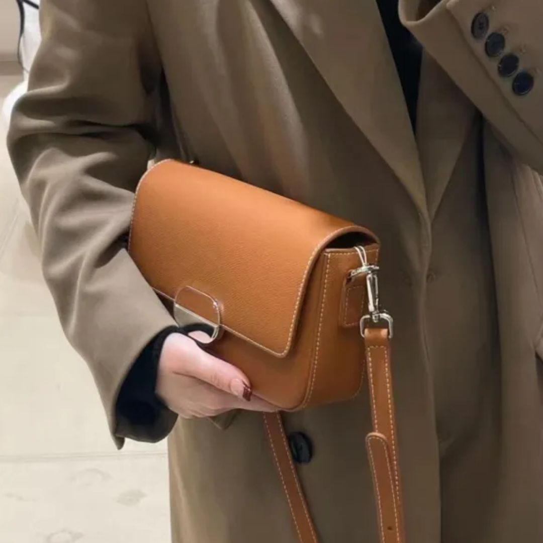 Schultertasche für Damen ⎜ Elegante Handtasche aus Kunstleder mit Verschluss