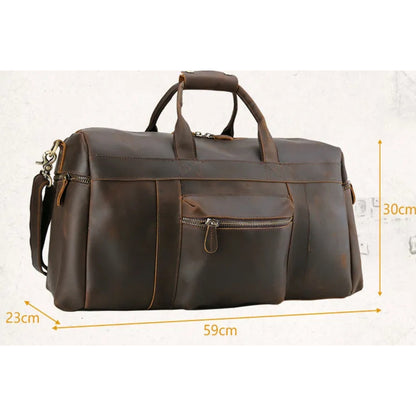 Reisetasche für Herren ⎜ Vintage-Leder mit großzügigem Stauraum und praktischen Fächern