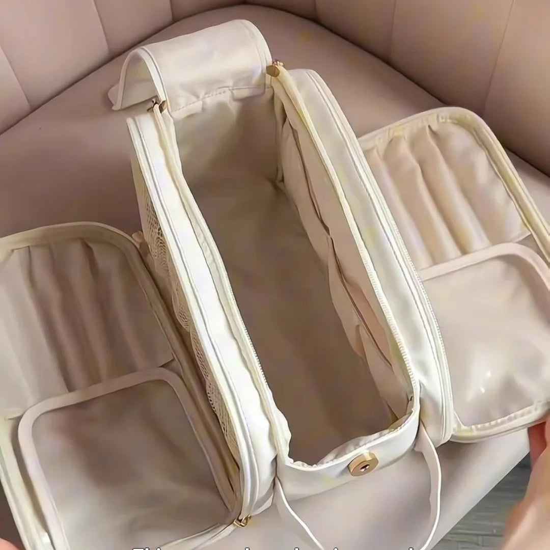 Kosmetiktasche für Damen ⎜ Große Reise-Tasche mit Doppelreißverschluss und Wasserabweisendem Material