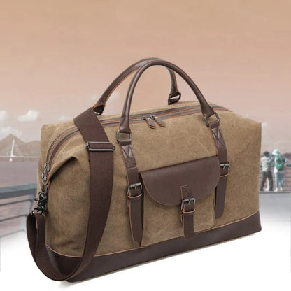 Reisetasche aus Canvas ⎜ Praktische Umhängetasche für Outdoor-Abenteuer mit großem Stauraum