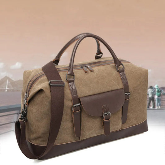Reisetasche aus Canvas ⎜ Praktische Umhängetasche für Outdoor-Abenteuer mit großem Stauraum