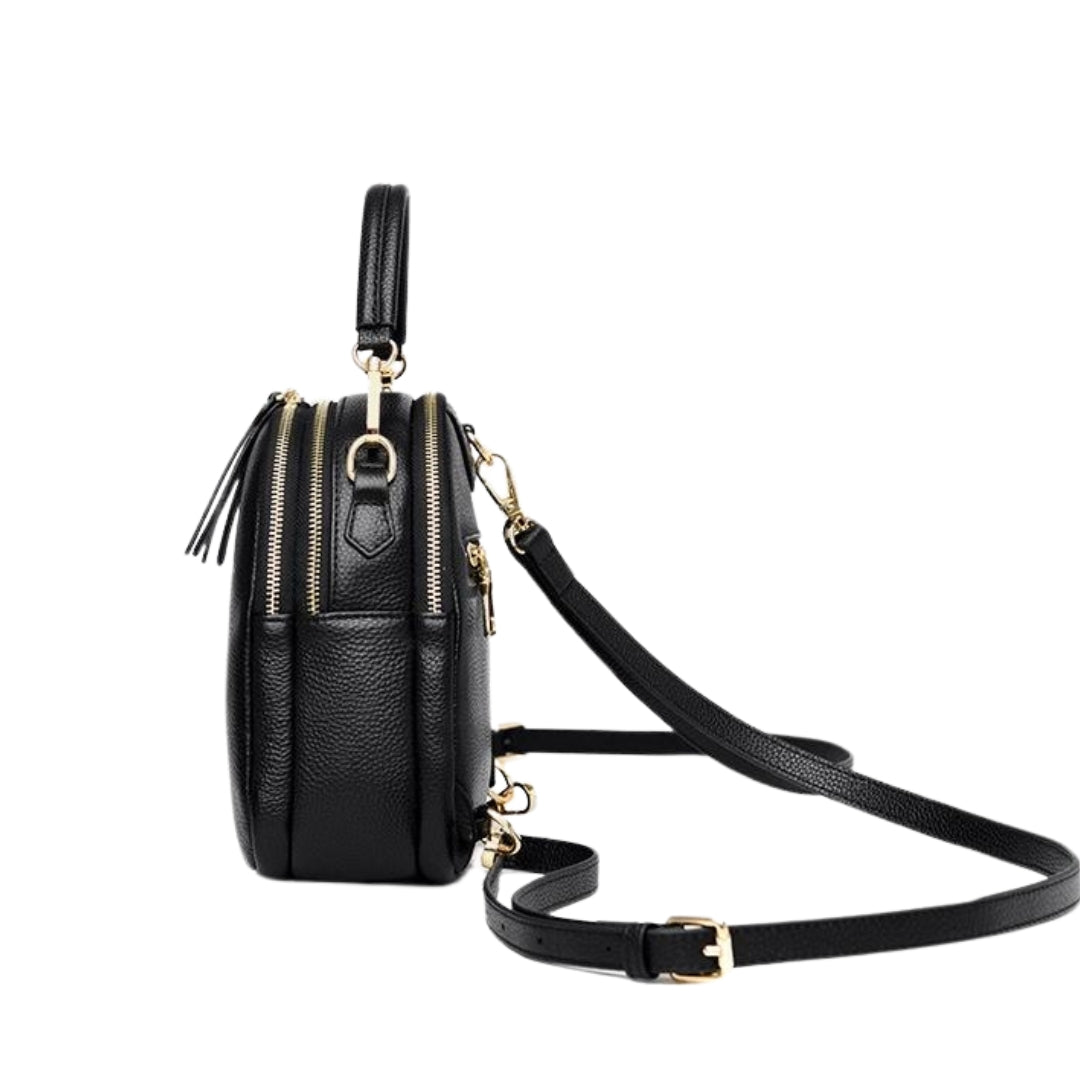 Leder Rucksack ⎜ Kompakter Träger mit verstellbaren Riemen