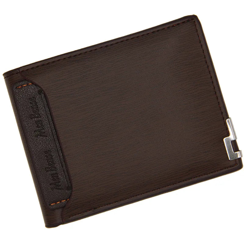 Herren Geldbörse mit Metallecke ⎜ Elegante Kurzform mit Kartenfächern