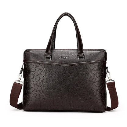 Business Aktentasche für Herren ⎜ Elegante Leder Schultertasche mit zusätzlichem Dokumenten- und Laptopfach