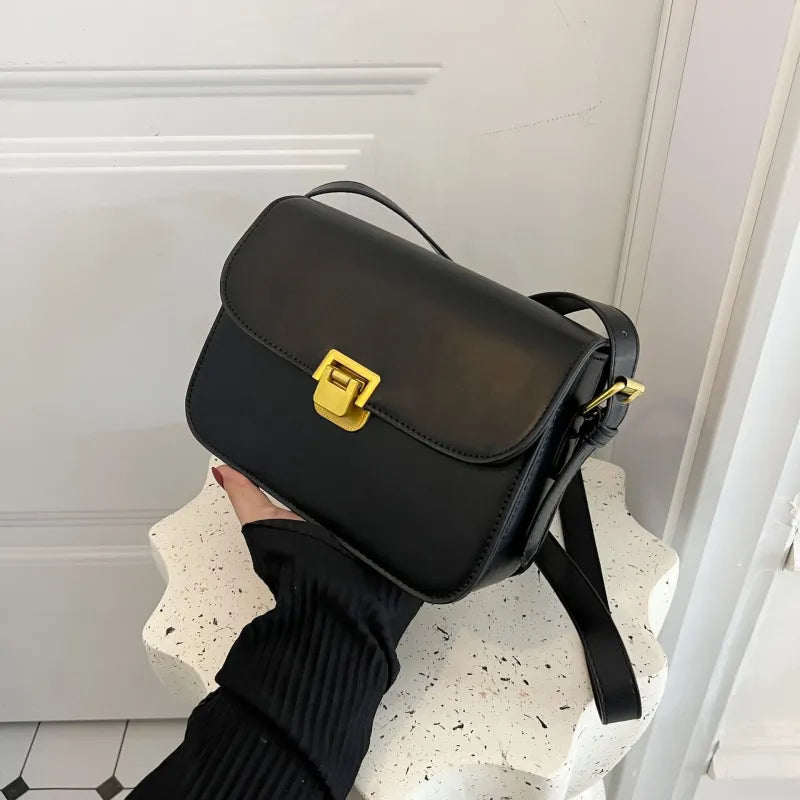 Elegante Umhängetasche für Damen ⎜ Schlichtes Design mit goldener Schnalle und verstellbarem Riemen