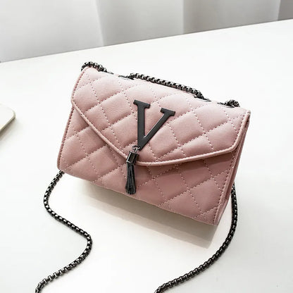 Kleine Ketten-Tasche ⎜ Elegantes Design mit Diamantmuster und praktischem Stauraum