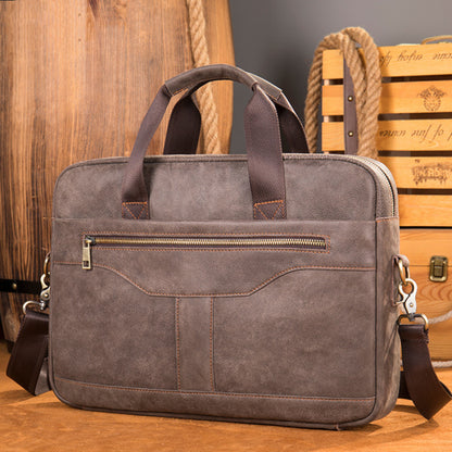 Laptoptasche aus Echtleder für Herren ⎜ Vintage Aktentasche mit praktischen Fächern und robustem Design