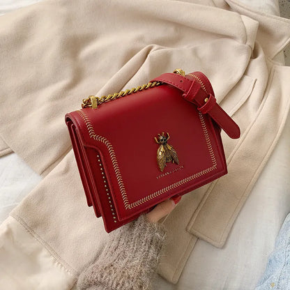 Kleine Ketten-Tasche ⎜ Elegantes Design mit goldener Bienenverzierung