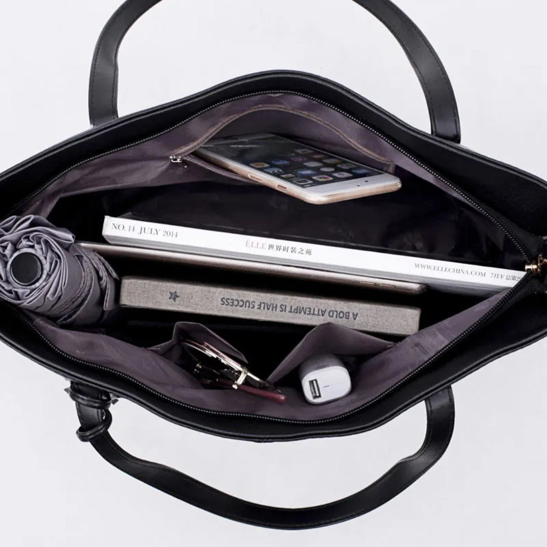 Leder Tasche für Damen ⎜ Geräumige Tote Bag mit Quasten-Details