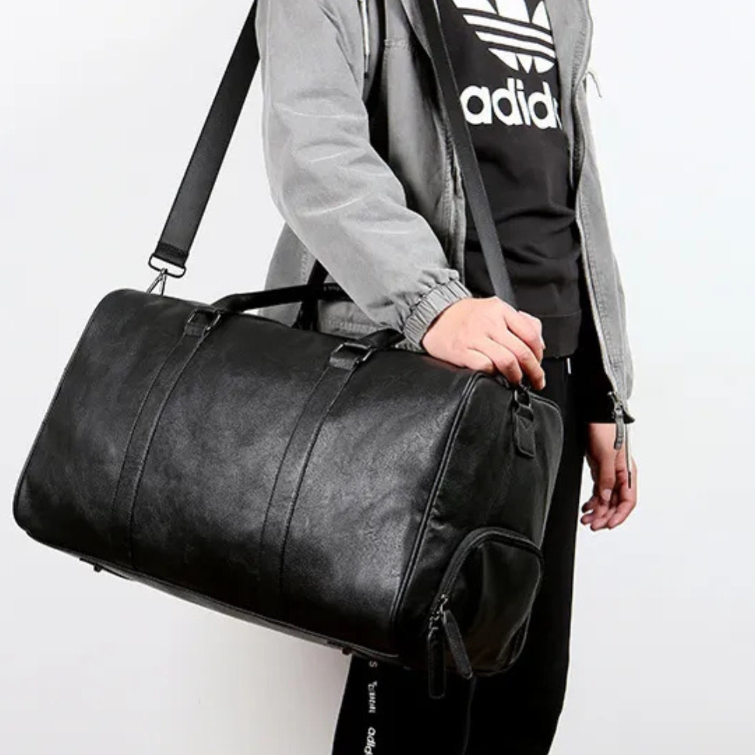 Reisetasche für Herren ⎜ Vintage Ledertasche mit großem Fassungsvermögen und abnehmbarem Schultergurt