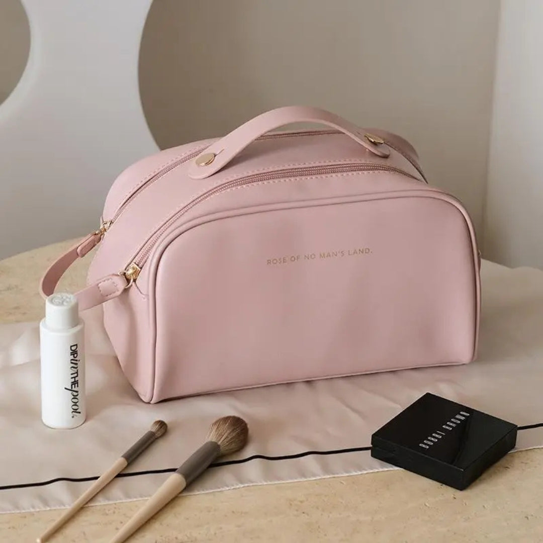 Kosmetiktasche für Damen ⎜ Doppelreißverschluss-Design mit Großer Kapazität und Elegantem Tragegriff