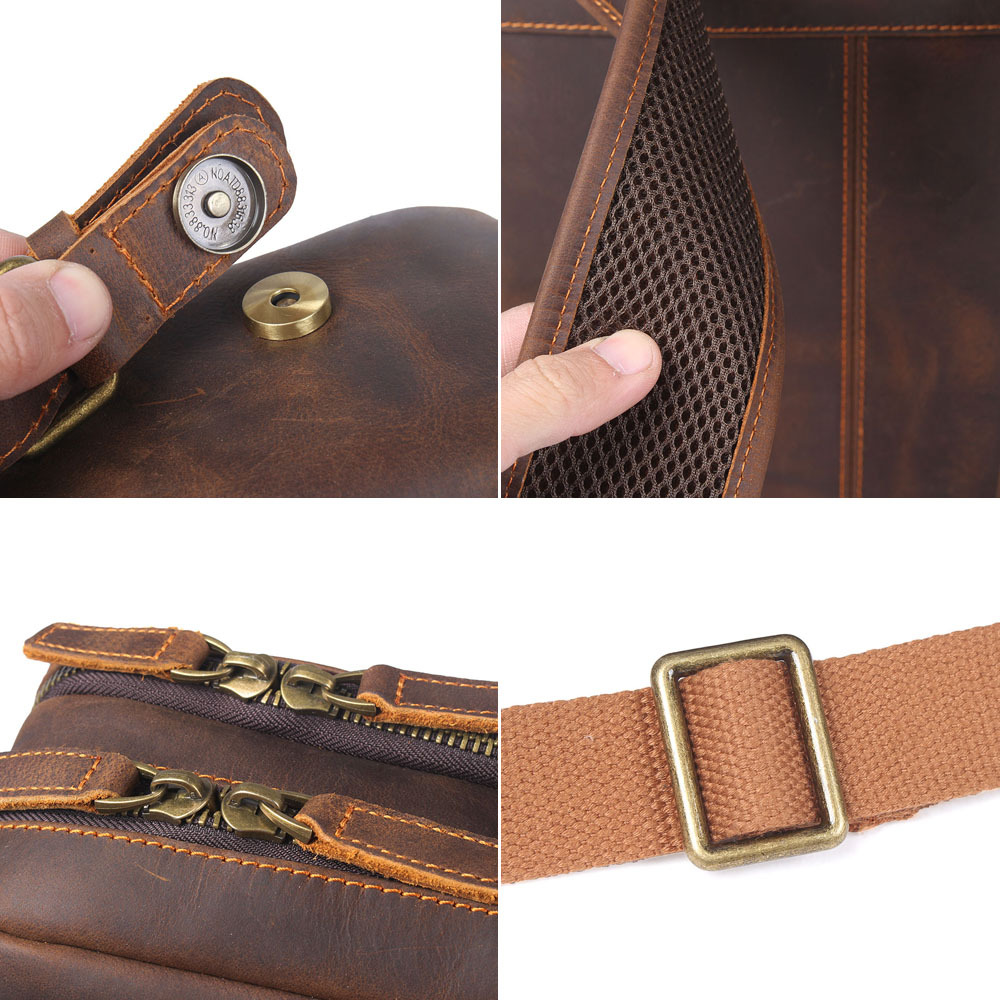 Vintage Leder Rucksack für Herren ⎜ Robuster und geräumiger Begleiter für Alltag und Reisen