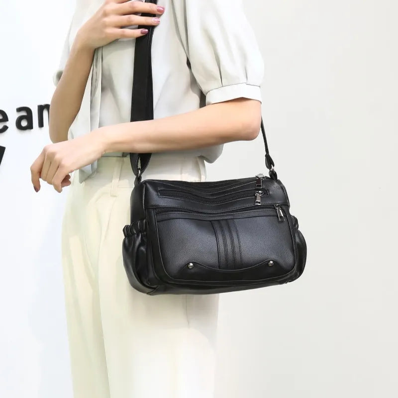 Modische Umhängetasche für Damen ⎜ Große Tasche mit mehreren Fächern und praktischem Design