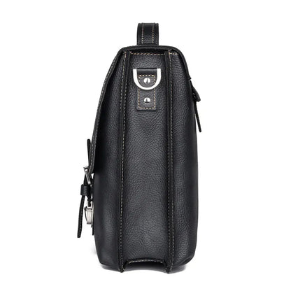 Laptoptasche für Herren ⎜ Retro Aktentasche aus Echtleder mit praktischen Fächern und Schultergurt
