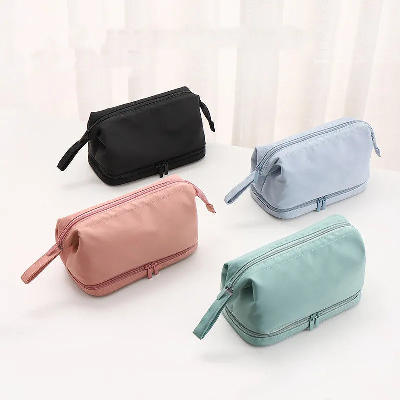 Kosmetiktasche für Damen ⎜ Große Reise-Tasche mit Doppelreißverschluss und separatem Fach für Pflegeprodukte