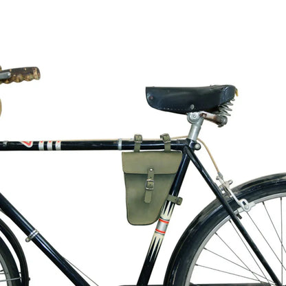 Fahrrad-Rahmentasche aus Leder ⎜ Dreieckstasche mit Schnallenverschluss für Handy und Kleinteile unterwegs