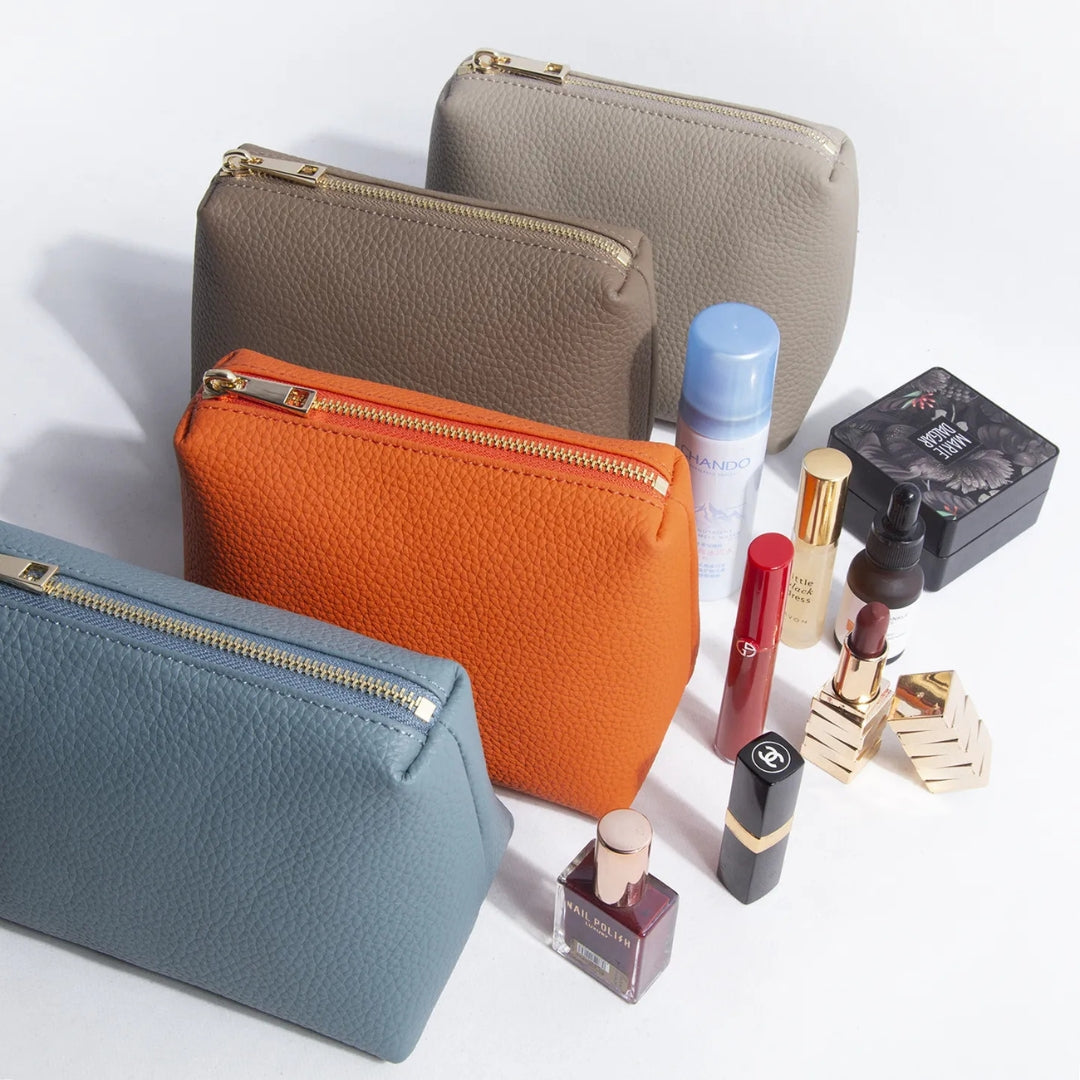 Kosmetiktasche für Damen ⎜ Kompaktes Design aus Lederoptik mit Reißverschluss für Lippenstifte und Make-up