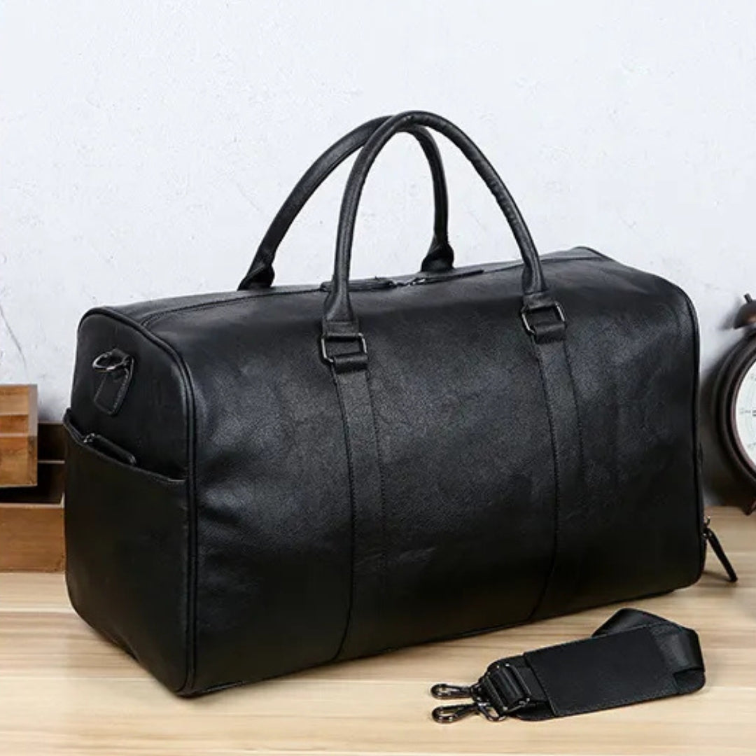 Reisetasche für Herren ⎜ Vintage Ledertasche mit großem Fassungsvermögen und abnehmbarem Schultergurt