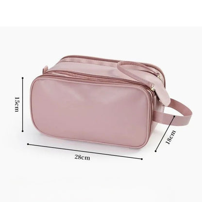Kosmetiktasche für Damen ⎜ Große Reise-Tasche mit Doppelreißverschluss und Wasserabweisendem Material