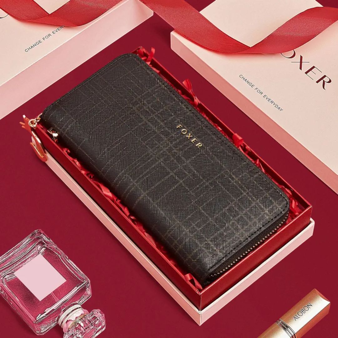 Damen Clutch Geldbörse ⎜ Langbörse mit Münzfach und Kartenfächern