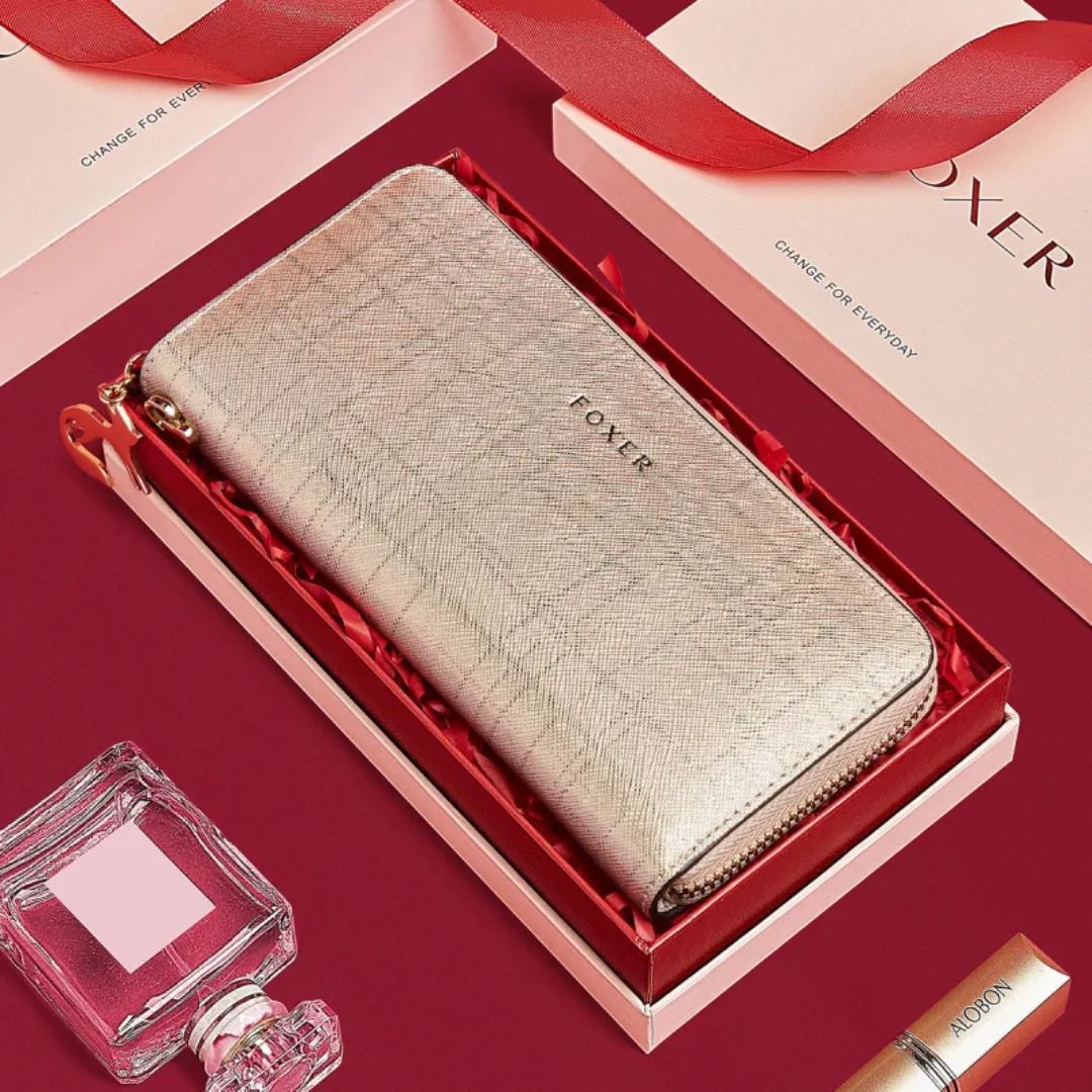 Damen Clutch Geldbörse ⎜ Langbörse mit Münzfach und Kartenfächern