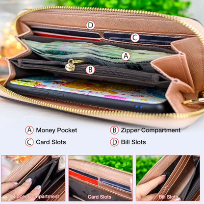 Damen Clutch Geldbörse ⎜ Langbörse mit Münzfach und Kartenfächern