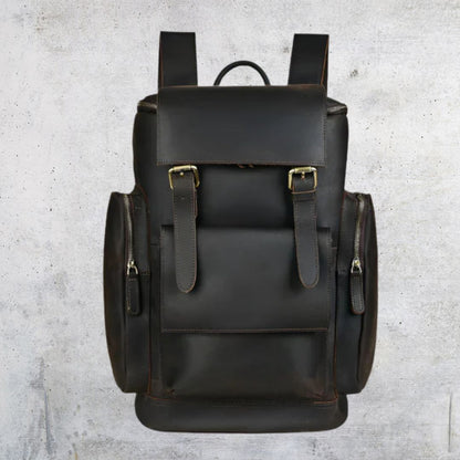 Lederrucksack für Herren ⎜ Robuster Tagesrucksack mit Laptopfach und viel Stauraum