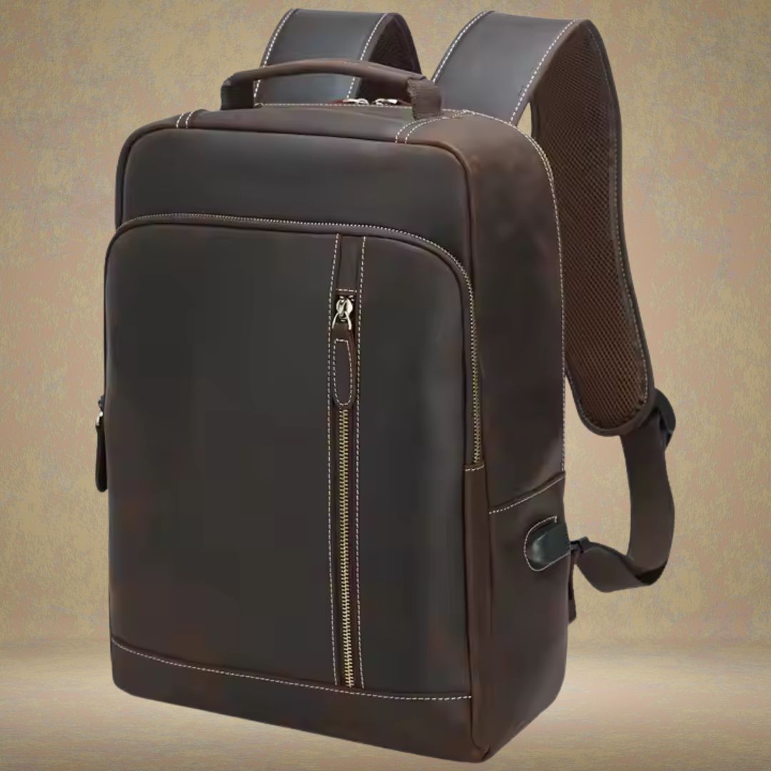 Leder Rucksack für Herren ⎜ Stilvolles Design mit großzügigem Stauraum für Reisen und Freizeit