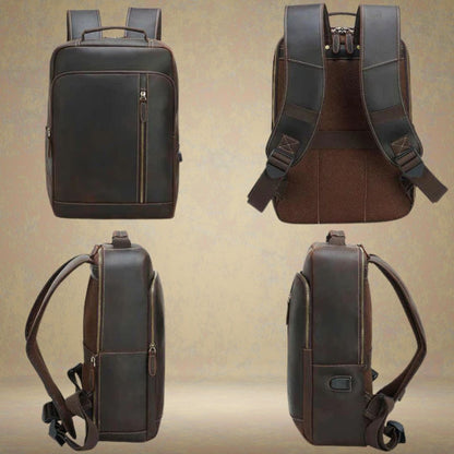 Leder Rucksack für Herren ⎜ Stilvolles Design mit großzügigem Stauraum für Reisen und Freizeit