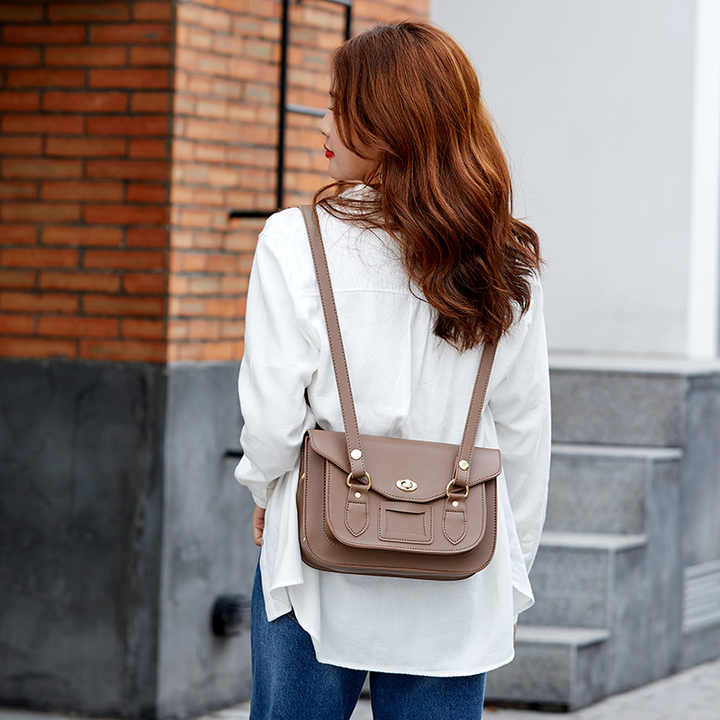 Klassische Umhängetasche für Damen ⎜ Modische Schultertasche im Cambridge-Stil mit praktischen Verschlüssen