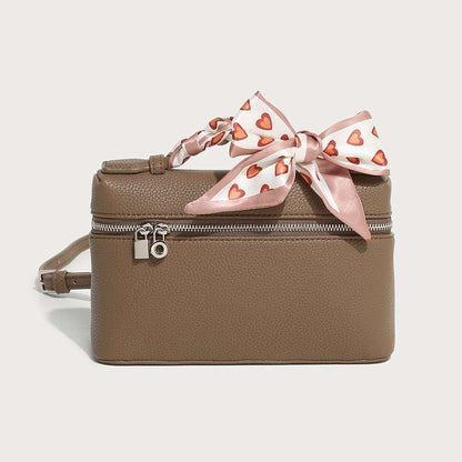 Modische Umhängetasche für Damen ⎜ Elegante Crossbody-Tasche mit Herz-Schleifen-Detail